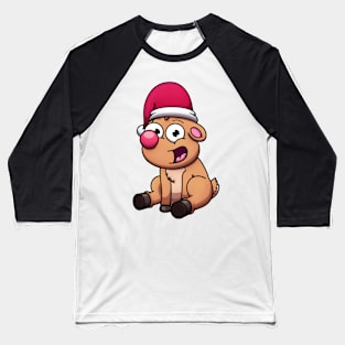 Cute Baby Christmas Reindeer Baseball T-Shirt